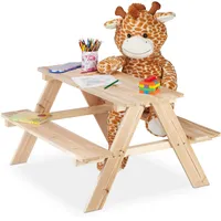 Relaxdays Kindersitzgruppe Holz natur