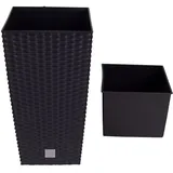 Spetebo Pflanztopf 22 x 22 x 42 cm Rattan