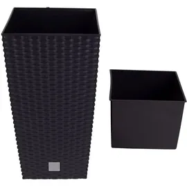 Spetebo Pflanztopf 22 x 22 x 42 cm Rattan