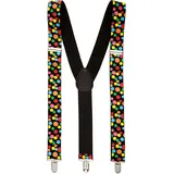 W WIDMANN MILANO Party Fashion - Konfetti Hosenträger bunt gepunktet, verstellbar mit Clips, Kostüm Zubehör für Karneval