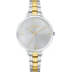s.Oliver Damen Armbanduhr 2033513 Edelstahl teil-gelbgold IP