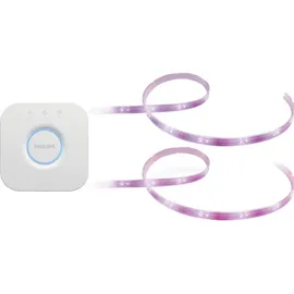 Philips Hue LED-Stripe, LED-Stripe (Erweiterung), Zentrale 70342400+70344800+871951434262000 2x Lightstrip Plus + Hue Bridge LED Streifen,