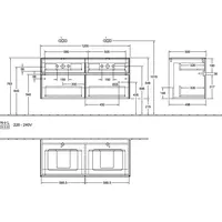 Villeroy & Boch Waschtischunterschrank „Collaro“ 120 × 54,8 × 50 cm in ohne Beleuchtung, links und rechts