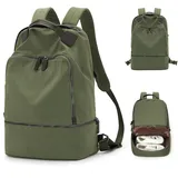 VENATIN Gym Rucksack damen Sportrucksack mit Schuhfach und Nasstasche,Wasserdichter Freizeitrucksack Sportrucksack Sporttasche für Schwimmen Yoga,Handgepäckrucksack Reise-Laptop-Rucksack Grün