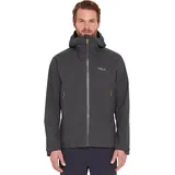 Rab Herren Downpour Light Jacket - Leichter wasserdichter Kapuzenmantel zum Wandern & Trekking, Anthrazit, L - L