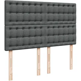 vidaXL Boxspringbett mit Matratze Dunkelgrau 160x200 cm Stoff