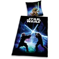 Herding 447245050412 Bettwäsche Star Wars, Kopfkissenbezug: 80 x 80 cm + Bettbezug: 135 x 200 cm, 100 % Baumwolle, Renforce