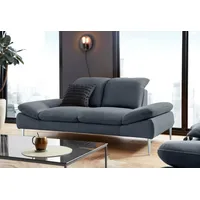 W.SCHILLIG 2-Sitzer enjoy&MORE, mit Sitztiefenverstellung, Füße silber matt, Breite 202 cm blau
