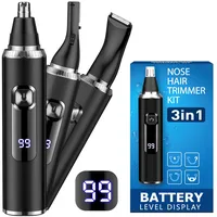 Funhee Nasenhaartrimmer Herren, 3 In 1 Nasenhaarschneider mit LED