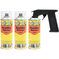 Brantho Korrux 3 x 3 in 1 schwarz 400ml Spraydose Rostschutz Metallschutzfarbe + Spraydosenhandgriff