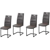 Hti-Living Schwingstuhl DannyP Kunstleder braun 4er Set