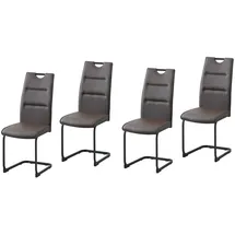 Hti-Living Schwingstuhl DannyP Kunstleder braun 4er Set