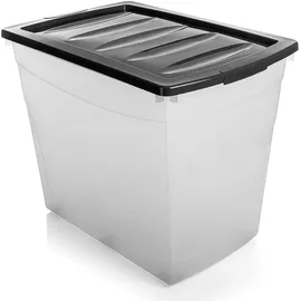 BigDean Aufbewahrungsbox 80 L 4-tlg. transparent/weiß