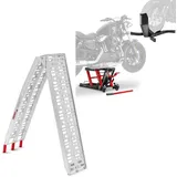 ConStands Motorradheber Set: Hebebühne Mid-lift L + Wippe Motorradheber passend für Chopper