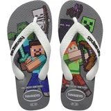 havaianas Kids Minecraft Jungen FlipFlop Steel Grey/White 33 EU