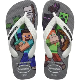 havaianas Kids Minecraft Jungen FlipFlop Steel Grey/White 33 EU