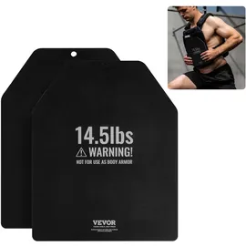 Vevor Gewichtswestenplatten 6,58 kg x 2 Stk. Premium-Gewichtsplatten aus Stahl, konturierte ergonomische Passform – WODs, Zusatzgewicht für