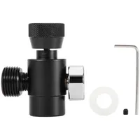 Jeffergarden CO2 Füllbehälter Zylinder Adapter Inline Adapter Nachfülladapter Bottles Refill Adapter Connection Anschlusskit für Adapter Refill Zylinder(Black Adapter with