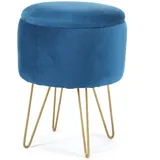Akord Pouf AKORD LILI Samt 35 x 45 cm Blau