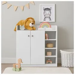 HTI living Sideboard mit 8 Regalfächern – Weiß