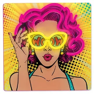 Forever Light LED Neon Art Wandkunst Wanddekoration Dekolicht Power Woman - Rosa, Gelb