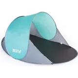 Strandmuschel Pop Up Wurfzelt Strandzelt Tragetasche Sonnenschutz Windschutz 190x86x120cm (Türkis) - Türkis
