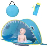 Baby Pop-Up Strandzelt mit tragbarem Anti-UV-Pool Indoor Outdoor Blau