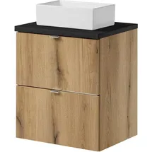 [en.casa] Waschtisch Skelbolu 50x71x40 cm Eicheoptik/Schwarz