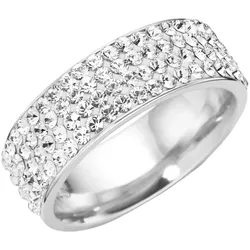 Fingerring »Schmuck Geschenk Silber 925 Silberring«, mit Kristallstein, 37932007-54 silberfarben-kristallweiß + kristallweiß