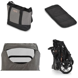 Moni Kombikinderwagen Rafaello 2 in 1, umbaubar, Sportsitz, Fußabdeckung, Tasche grau
