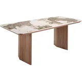 ac angel cerda Esstisch 200 x 77 x 90 cm weiß/Walnuss