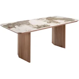 ac angel cerda Esstisch 200 x 77 x 90 cm weiß/Walnuss