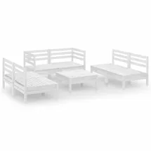 vidaXL Garten-Lounge-Set 7-tlg. weiß Kiefer