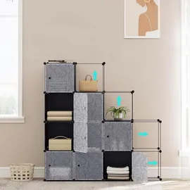 Woltu Regalsystem 111 x 37 x 111 cm Schwarz