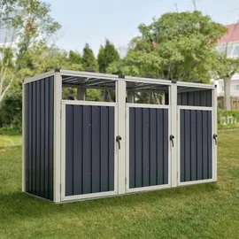 pro.tec Mülltonnenbox Tarbek 121 x 219 x 82 cm anthrazit