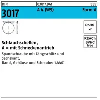 Hörger & Geßler Schlauchschelle DIN 3017 W5 16-27/9 C7 A 4 100 Stück