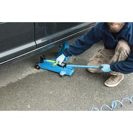 Silverline Rangierwagenheber Stahl 2 t blau/schwarz/gelb