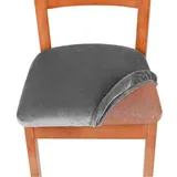 Stuhlhussen, Esszimmerstuhlhussen, Küchenstuhlhussen (dunkelgrau, 6er-set) - Crezuo