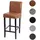 Mendler Barhocker HWC-C33, Barstuhl Tresenhocker, Holz MVG-zertifiziert ~ Wildlederimitat, dunkle Beine, Stoff/Textil