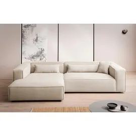 LeGer Home by Lena Gercke Ecksofa »PIARA XXL, Big-Sofa in Cord oder Leinenoptik, L-Form, mit Kedernaht«, wahlweise Ottomane rechts/links, schwarze Füße, extra tiefe Sitzfläche,