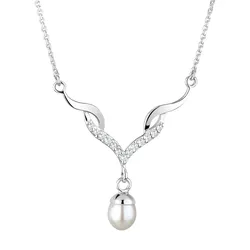 Elli Halskette Collier Festlich Perle Zirkonia 925 Silber 45 Damen 