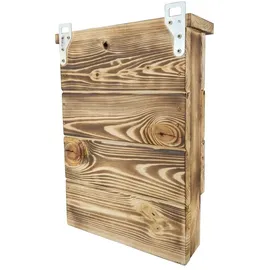 idea home LEVIATAN CHIROPTERA Fledermauskasten aus Massiv-Holz - fertig montiert, Nistkästen, wetterfest, unbehandelt, Fledermaus-Haus & Nistkasten für Fledermäuse sowohl Sommer- & Winterquartier