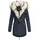 Navahoo Damen Wintermantel Dicker Winterparka mit 2 Kunstpelz-Kapuzen Sweety