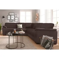 sit&more Ecksofa Montego L-Form, wahlweise mit Bettfunktion und Schubkasten braun