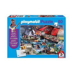 Schmidt Spiele Puzzle Puzzle PLAYMOBIL® inkl. Playmobil-Figur, Piraten,, Puzzleteile