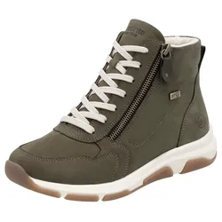 Keilsneaker REMONTE, Damen, Gr. 40, grün (khaki), Leder, sportlich, Schuhe, High-Top-Sneaker, Schnürschuh, Freizeitschuh mit Außenreißverschluss
