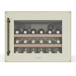 Klarstein Vinsider Victoria 28 Weinkühlschrank | 28 Flaschen | Touch | UV-Schutz | LED | leise | 2 Regale Vintage-Creme