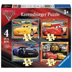 Disney Cars Puzzle 4 in 1 Kinder Puzzle Box Disney Cars 3 Ravensburger Legespiel, Puzzleteile