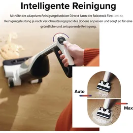 Roborock Flexi Nass- & Trockensauger mit Saugleistung von 17.000 Pa, Selbstreinigende und trocknende Rolle, APP, FlatReachTM, DirTecthTM Selbstre... - Weiß