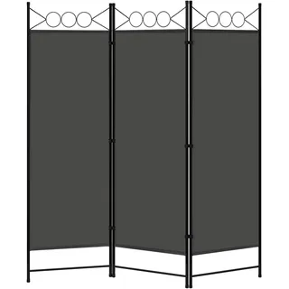 Woltu Paravent 3 Teilig 167 x 172 cm, Raumteiler klappbar freistehend Sichtschutz, Raumtrenner innen Outdoor Garten Balkon Büro, Dunkelgrau